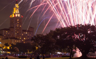 Event flyer for Fourth of July fireworks show